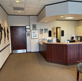 "Dr. Burke Orthopedic Office waiting room with comfortable chairs and a welcoming atmosphere for patients."